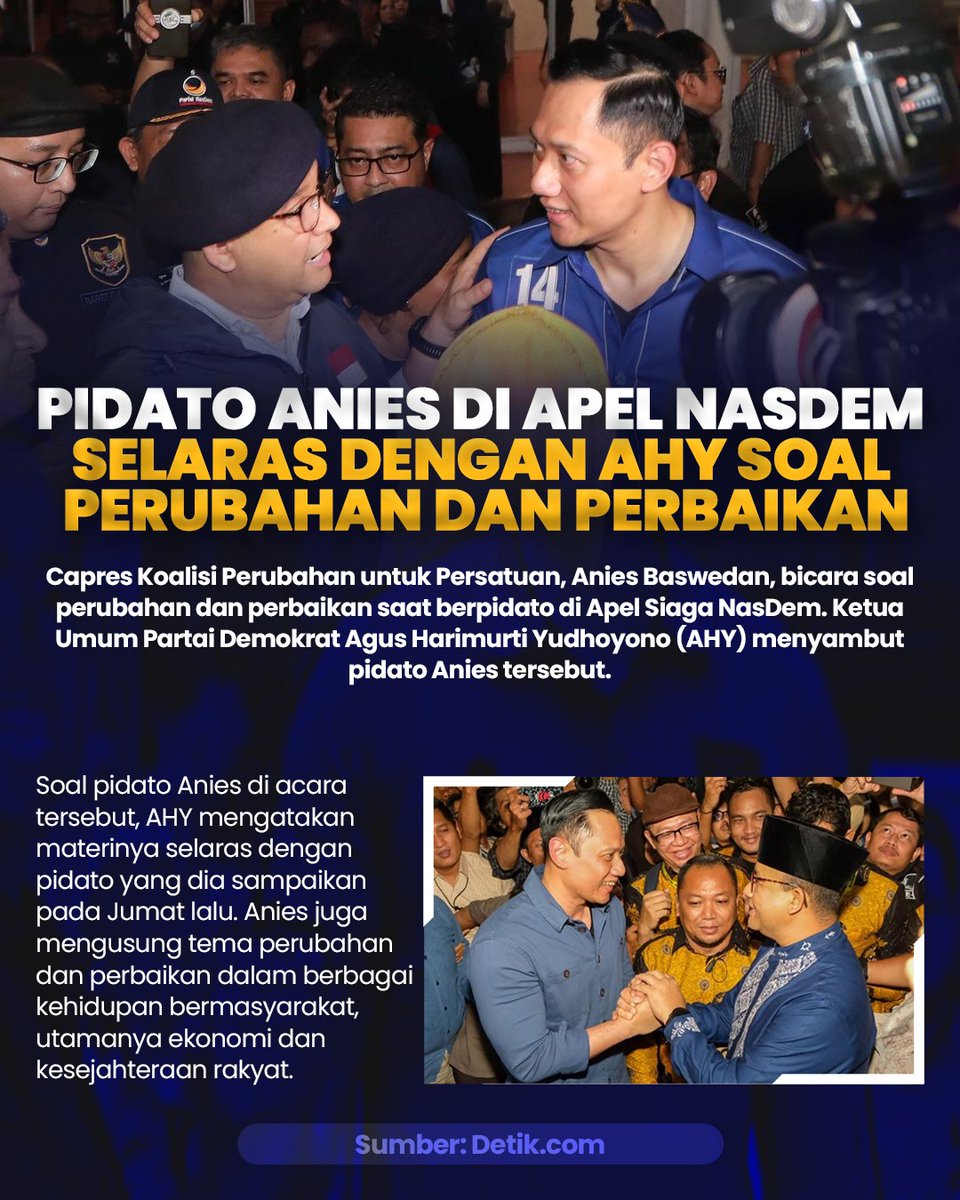 Pasangan serasi dan satu visi, Anies-AHY untuk Indonesia yang lebih baik