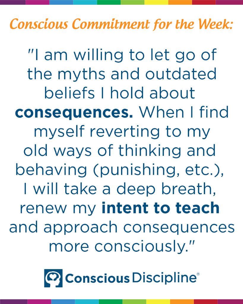 This week's Conscious Commitment" is all about the Skill of Consequences, one of the most misunderstood Skills in <a href="/ConsciousD/">Conscious Discipline</a>.
Willing to commit? ⭐️Retweet "ImWillingRU" #iHeartCD