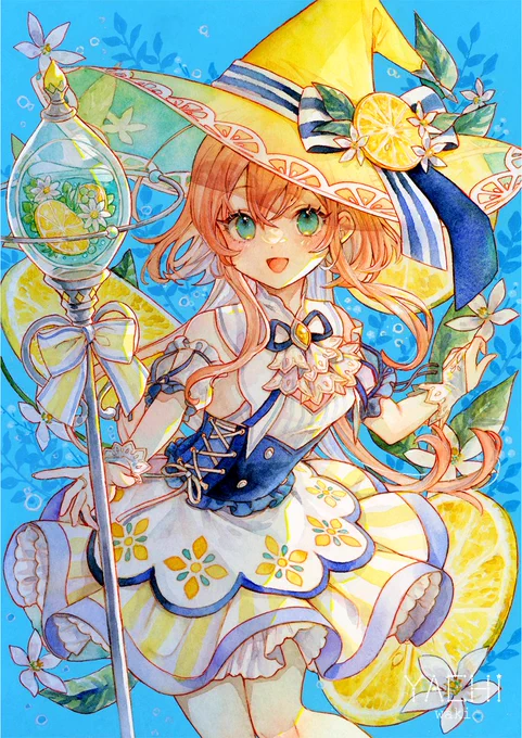 「Summer Lemon Witch」 #水彩