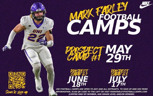 Got UNI camp today. Cant wait to compete!! <a href="/CoachAlford11/">Ben Alford</a> <a href="/BrycePaup/">Bryce Paup</a> <a href="/NWahlScouting/">Nate Wahl</a> 
<a href="/PrepRedzone/">Prep Redzone 🏈</a>