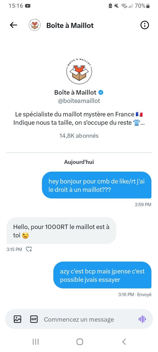 1000rt pour avoir un maillot je pense c'est possible svpp rt en masse