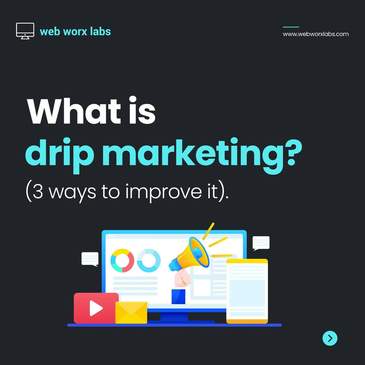 WebWorxLabsInc's tweet image. Drip marketing is all about giving people the right information at the right time. Like with any good thing you don&apos;t want to overdo it. Too many emails will only annoy your customers. 

For more marketing tips, don&apos;t forget to hit the follow button!

#marketing #marketingdigital