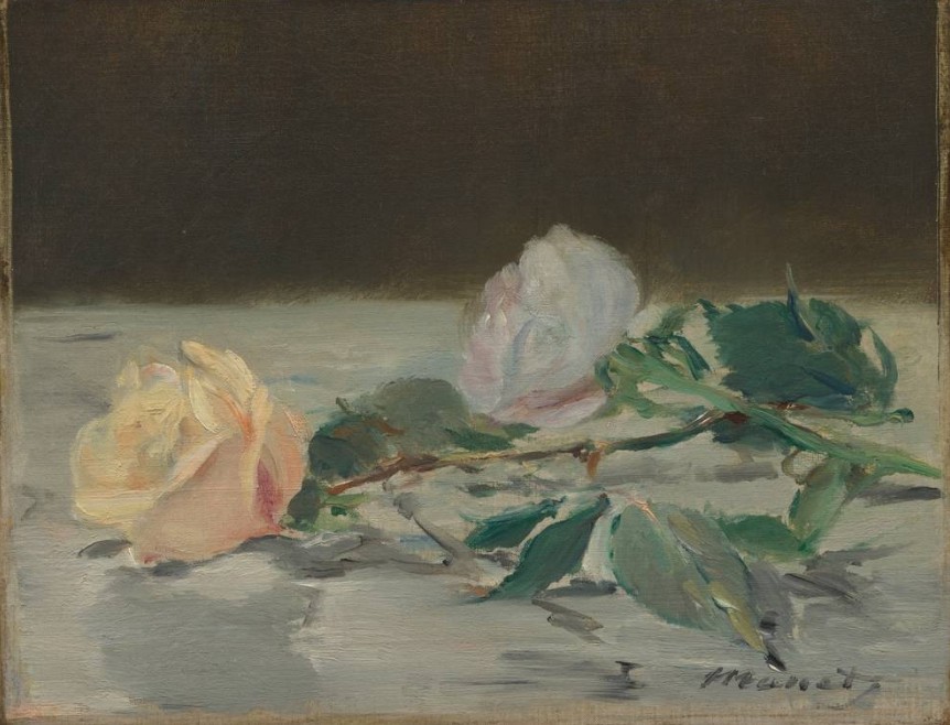 @MagdalenaSal1 @StephanBeyer4 @CristianoVenez1 @GiovannaAlessi8 💥A happy new week dear Magdalena🍀 💥 Édouard Manet Two Roses c. 1882