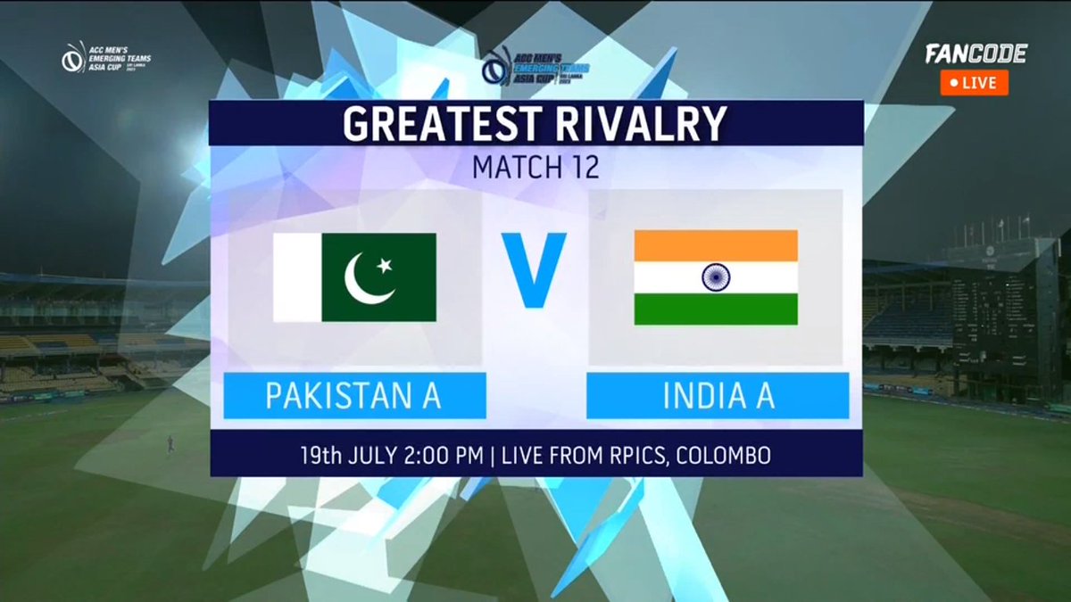 mufaddal_vohra's tweet photo. The big match in the Emerging Asia Cup on Wednesday.

India A Vs Pakistan A. https://t.co/iLq3KnTnik