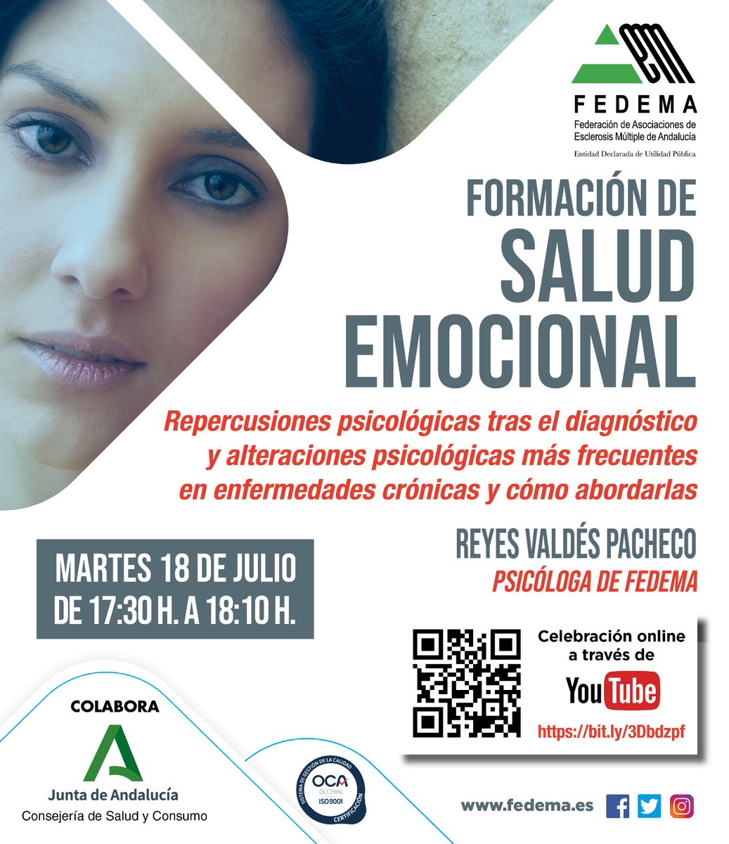aedemesclerosis's tweet photo. 🔺El martes 18 de julio, de 17:30 a 18:10 horas, @FEDEMAEM celebrará un nuevo curso de Formación de Salud Emocional, en directo a través de su canal de YouTube 👇👀https://t.co/YeY3ofGbQo ¡No te lo pierdas! https://t.co/CFkUnO3Fzk