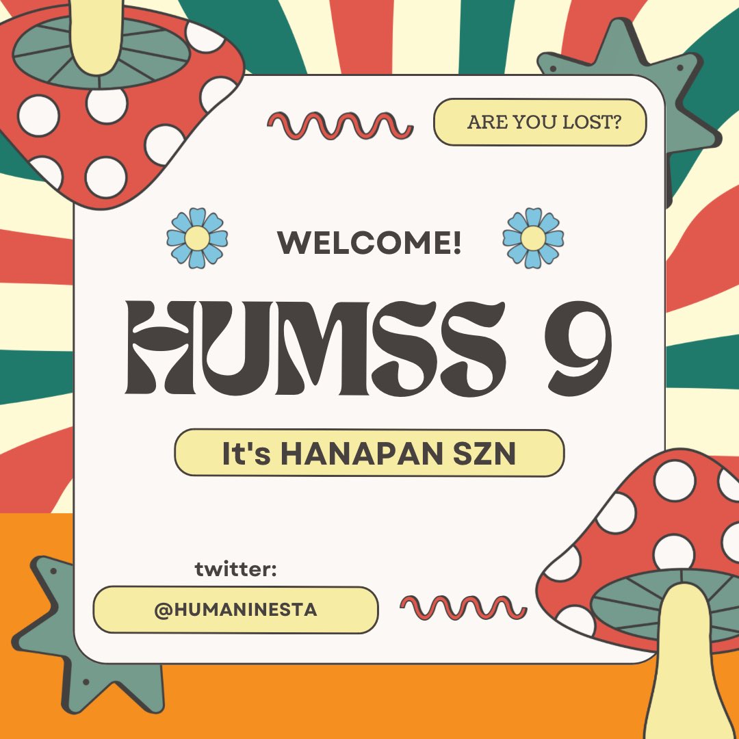 HUMANINESTA's tweet photo. "A stitch in time saves NINE"😉

Hi, kapwa-freshie! Are you ready to enter a new journey? Ready or not, let's make everyday a CLOUD 9 kinda day! ☁️

It’s hanapan season 🦗🦟 and 11 HUMSS-09 is looking for you! See you, Humanista!

#USTSHSHanapan23
#USTSHSBATCH25
#USTSHSHumanistat https://t.co/pT1VozIfez