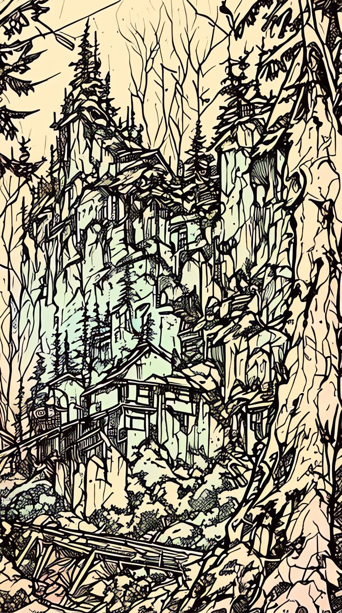 BadToxic's tweet photo. #Castle in #InkPunk #Mountain #Scenery via #Auto1111 #StableDiffusion #InkpunkDiffusion v2 #LoRA #LoRAInk #safetensors #Deforum v3.0 DPM++2M Karras on PC #mountainScenery #beautiful #forest #ink #inkArt #nvinkpunk #masterpiece #TextToVideo #AI #AIArt #Art #Kunst https://t.co/6moTUUj8q2