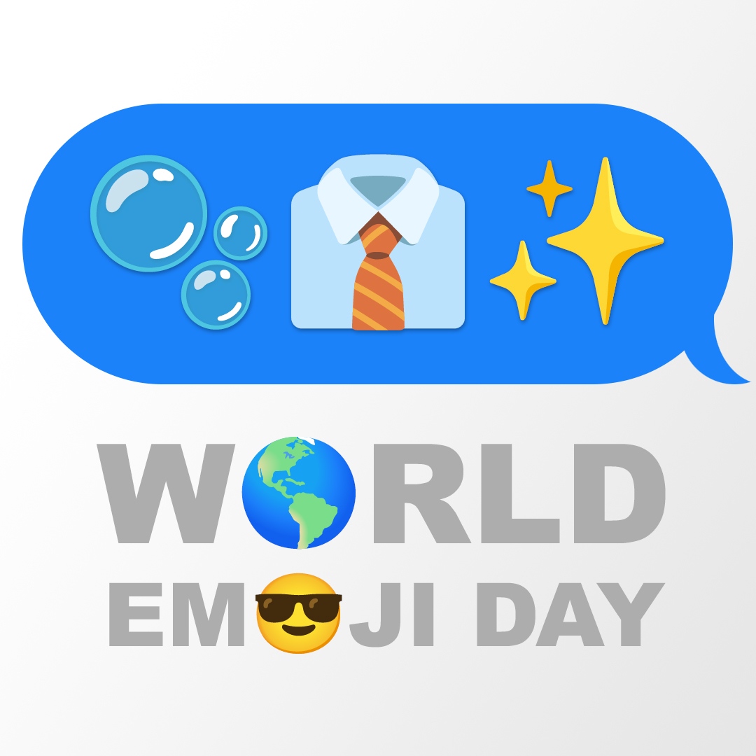 scanlondc's tweet photo. It’s #WorldEmojiDay! 😎 Reply with your favorite emojis! 💬 #drycleaner #drycleaners #drycleaning #laundryservice #drycleaningservice #washandfold https://t.co/GPje6Oecp7