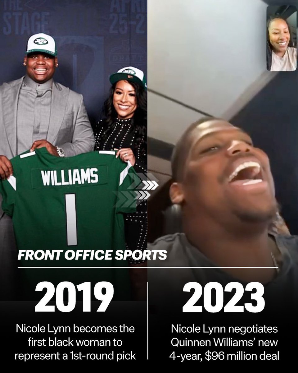 In 2019, Nicole Lynn became the first black woman to represent a first round NFL Draft pick — Quinnen Williams. This week, she secured him the largest second contract ever for a defensive tackle — 4 years, $96 million.