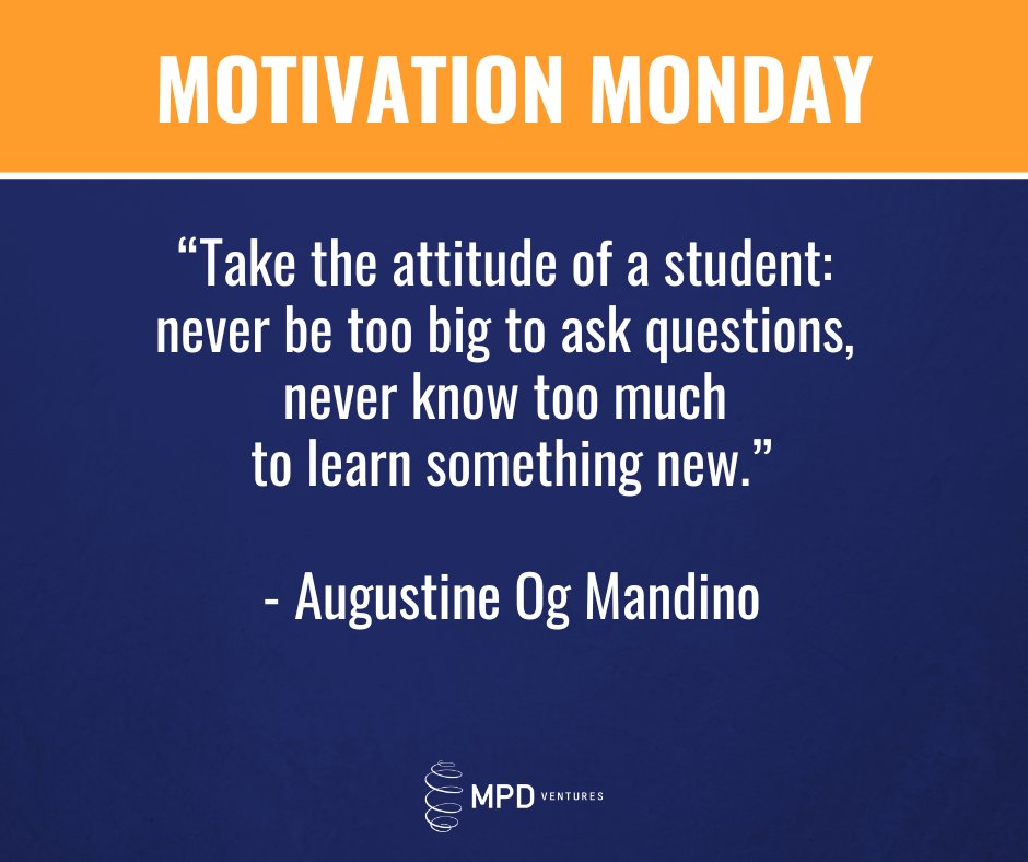 Kick off your week with some positive inspiration...
#mondaymotivation #marketing #mpdventures #inspiration