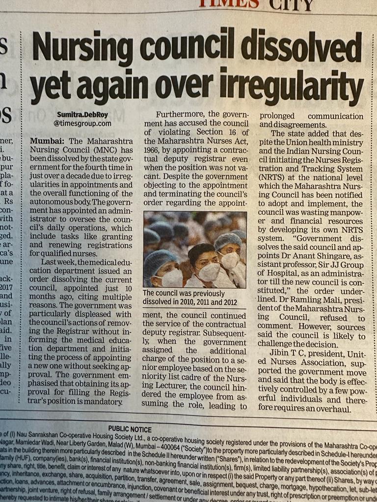 United Nurses Association (UNA) (@nurses_una) on Twitter photo Maharashtra Nursing Council dissolved yet again over irregularity.
#healthcareheroes#nursing#union#nurses#UnionStrong#healthcareprofessionals <a href="/CMOMaharashtra/">CMO Maharashtra</a> Maharashtra Nursing Council dissolved yet again over irregularity.
#healthcareheroes#nursing#union#nurses#UnionStrong#healthcareprofessionals <a href="/CMOMaharashtra/">CMO Maharashtra</a>