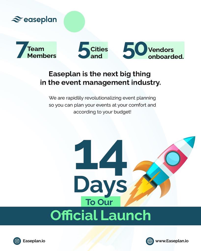 easeplan_team's tweet photo. Here’s our story and cheers to the lot more we are yet to tell.

Grateful for this far and hopeful for what we are about to achieve.
Let the count down begin to our official launch date!!

01 August, 2023.
#eventossociales #event #eventplanning #eventdecorations #eventdecoration https://t.co/5zJhnQQMAS