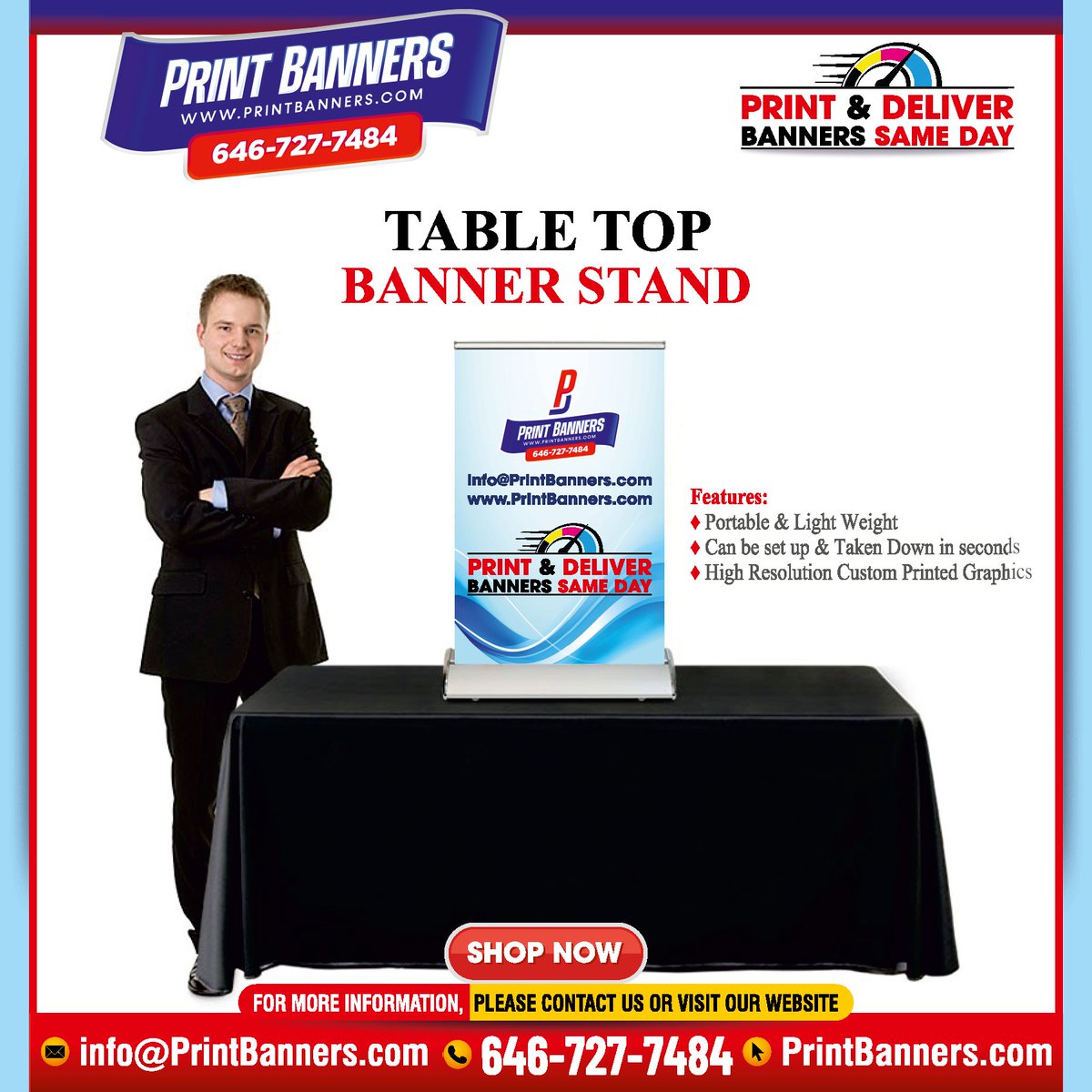 Print_Banners's tweet photo. Table Top Banner Stand

👉Mini Banner Stand
👉Perfect POP display
👉Stay flat Vinyl Graphic

Email- info@printbanners.com

#printbanners #Banner #newyorkprintingagency https://t.co/8kvIJYNGni