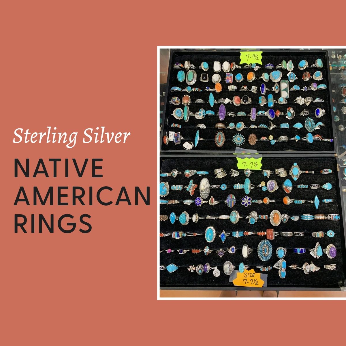 DriftstoneP's tweet photo. The greatest works of art aren't framed - they're worn. Stop by to explore our large selection of sterling silver Native American-made rings. #DriftstonePueblo #SaintElmoIL #jewelry https://t.co/iw6HKa3QYx