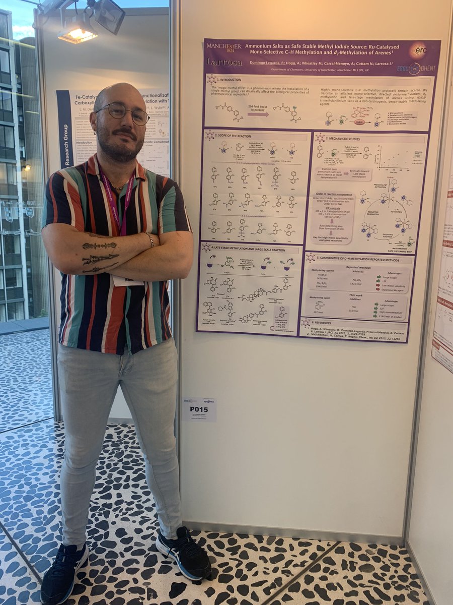 PabloDincht's tweet image. Happy to share my work last week, developed in @LarrosaGroup, in the 22nd European Symposium on Organic Chemistry (#ESOC) at #Ghent. Amazing talks, poster presentations and good knowledge exchange!