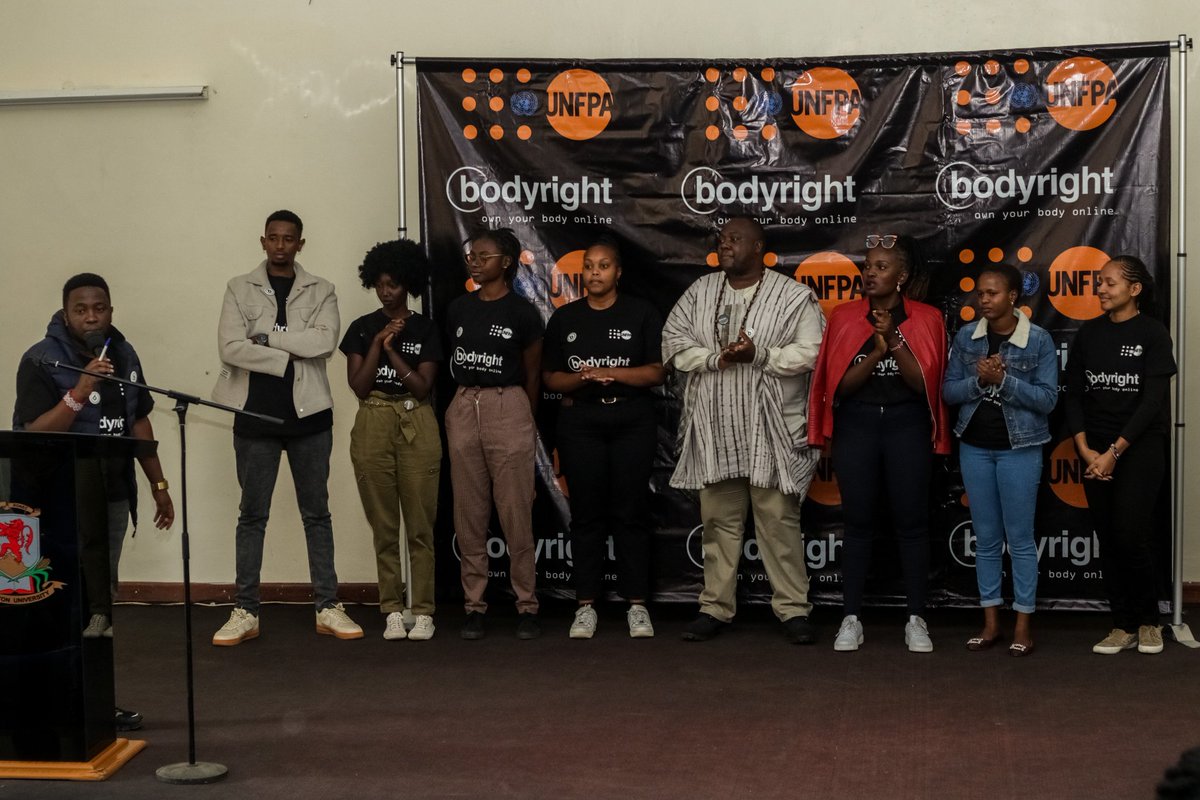 OleLeshan's tweet photo. Engaging Medical students at Egerton University for the #BodyRight Campaign. Launched by UNFPA, the Body Right Campaign demands images of our bodies are given the same respect and protection as music, film and even corporate logos.
#BodyRightKe #PutYoungPeopleFirst https://t.co/kW6IpmF5QA