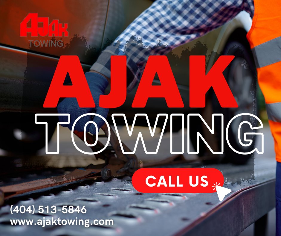 Dependable Towing Services: Prompt, Professional, and Reliable Assistance! 🚗🔗 Trust us for all your towing needs. 🤝💪 Call (404) 513-5846 or visit ajaktowing.com. #TowingServices #PromptAssistance #ProfessionalService #DependableHelp #Atlanta #GA