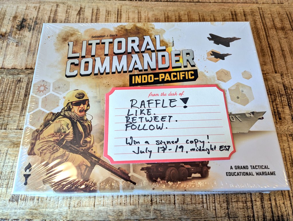 RAFFLE 🏆 Like, retweet, and follow between July 17-19 (midnight EST) and you can win a signed copy of my SOLD OUT Littoral Commander #wargame. May the odds be ever in your favor. 😉
