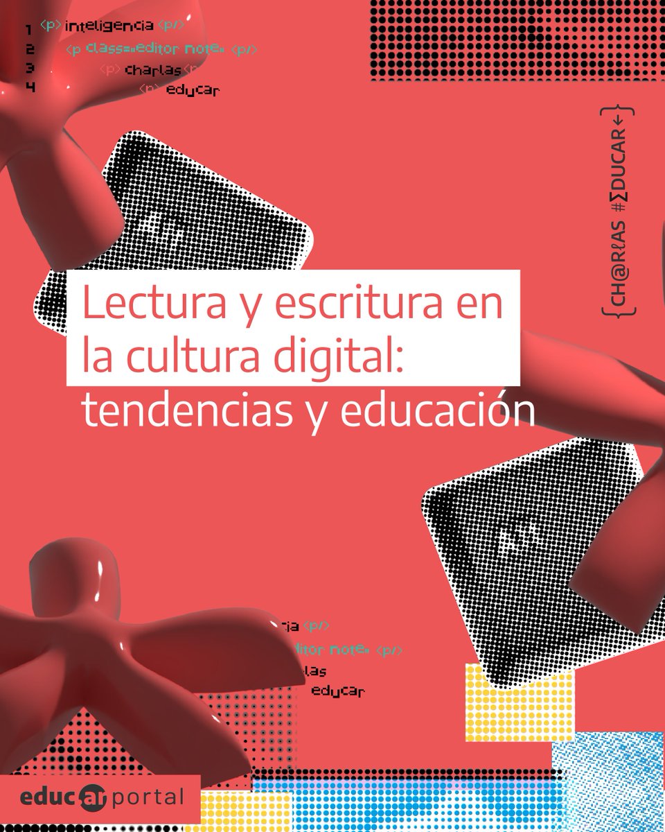 educarportal's tweet photo. ¿Conocés nuestras #CharlasEducar? 

🔍Es un ciclo que creamos para conocer las tendencias culturales y analizarlas.  

En esta oportunidad, te presentamos «Lectura y escritura en la cultura digital: tendencias y educación», a cargo de @carimagu. 

👉https://t.co/5F4VyPaC0n https://t.co/QudfD1Kl7Q
