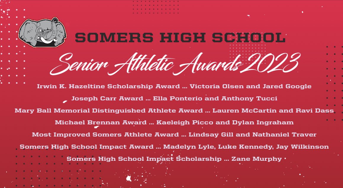 2023 SHS Senior Athletic Awards 
Congratulations to Ava Giudice, Maddie Lyle, Lindsay Gill, and Victoria Olsen! Way to represent Somers Girls Varsity Soccer!