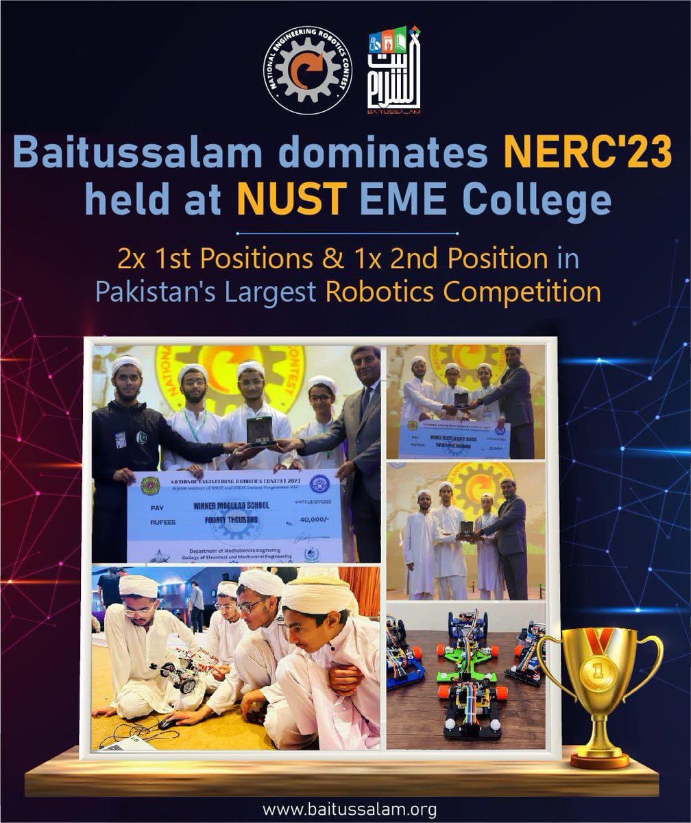 changethequesti's tweet photo. Alhamdulillah, students of Baitussalam Educational Complex acheived outstanding results at the National Engineering Robotics Contest held at NUST EME College.
#Education #Robotics #Tech
#ahmadiyya #ahmadiyyat #ahmadiyyafactcheckblog #messiahhascome
#SearchTheTruth https://t.co/Dtbm1R8WaC