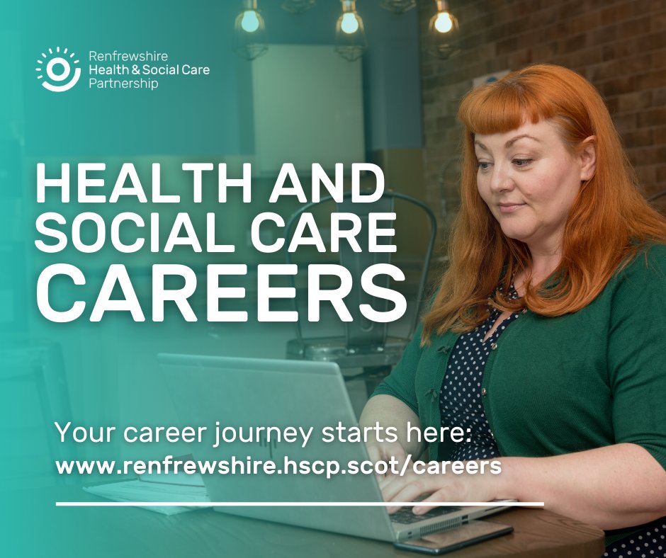 RHSCP Chief Officer (@co_renhscp) on Twitter photo We have some exciting job opportunities available right now at <a href="/RenHSCP/">Renfrewshire Health and Social Care Partnership</a> - from social care to nursing.
Join our fantastic organisation of health and social care professionals. Take a look if you're interested: renfrewshire.hscp.scot/careers We have some exciting job opportunities available right now at <a href="/RenHSCP/">Renfrewshire Health and Social Care Partnership</a> - from social care to nursing.
Join our fantastic organisation of health and social care professionals. Take a look if you're interested: renfrewshire.hscp.scot/careers
