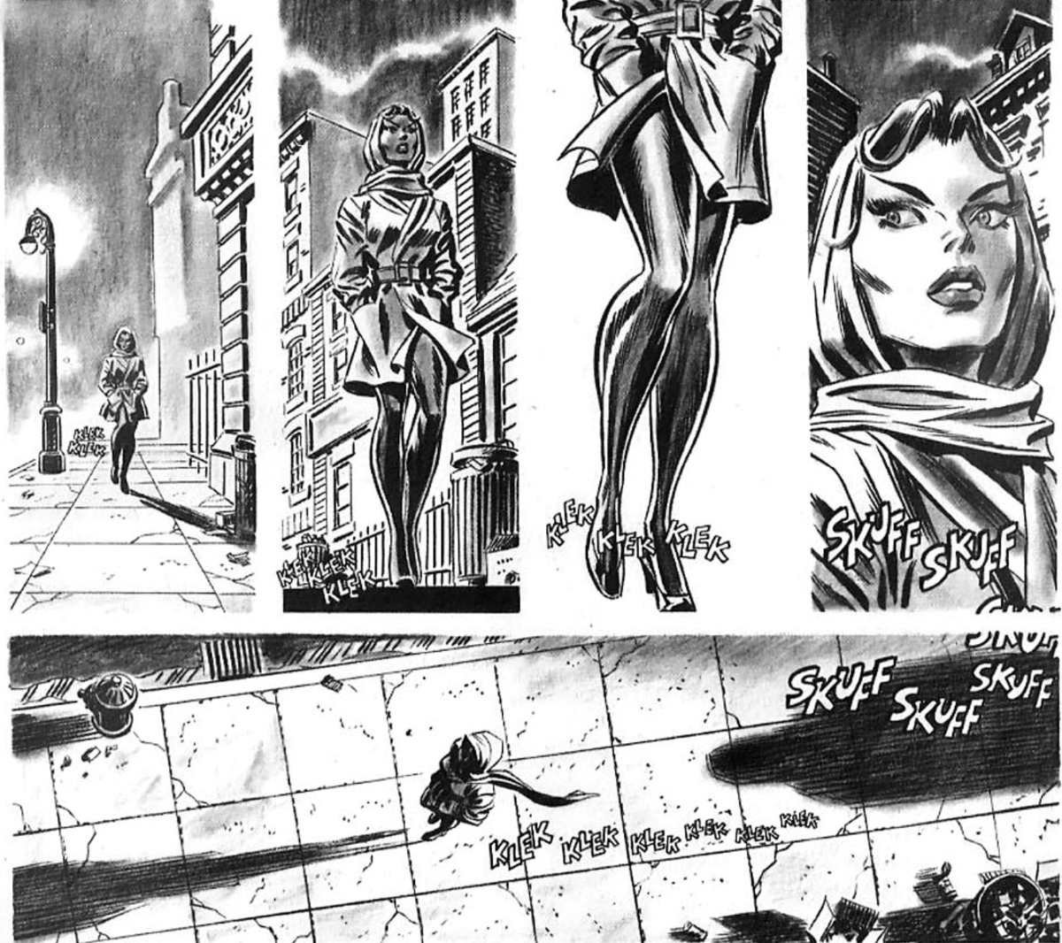 MarvelADay's tweet photo. #MarvelADay #VT2
Our next story opens up with a pretty girl walking down the street, who senses that she's being followed. This is a horror mag, so it's probably not Sam Wilson doing social work. What sort of monster is on her tail?
JH https://t.co/FkeTs9tOGP