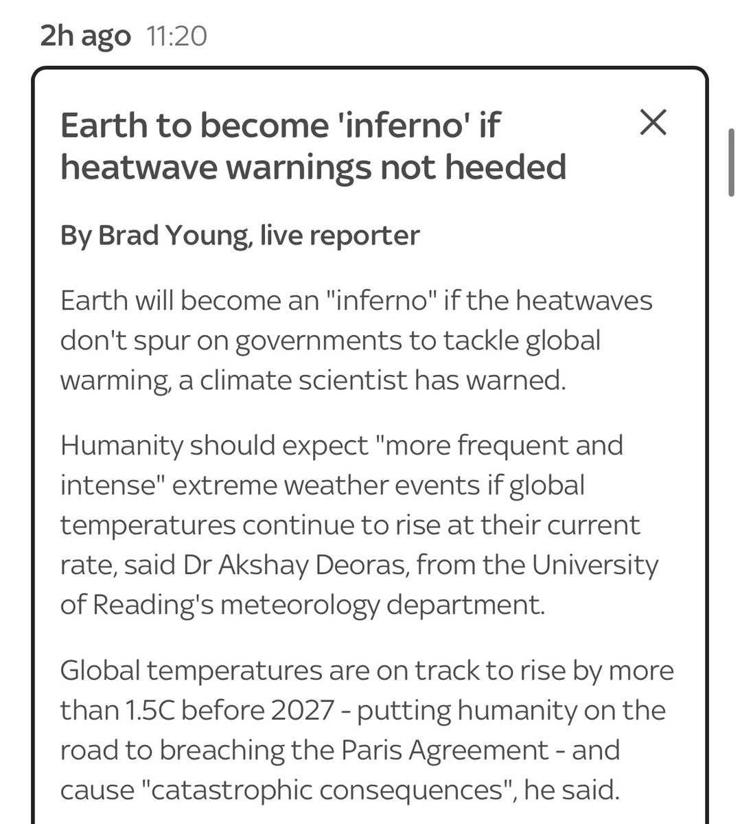 REVEALED: Sky News is working with pandemic nudge units to now push climate crisis propaganda. 

The climate fear porn seen across UK broadcasters is being orchestrated by the very same Behavioural Insights Team that nudged people into hiding behind their sofas during the