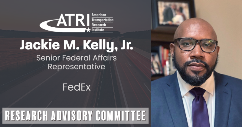 Truck_Research's tweet photo. Meet #ATRI Research Advisory Committee member Jackie M. Kelly Jr. Jackie is the Senior Federal Affairs Representative at @FedEx. He joined the ATRI RAC in January 2023.

#TruckingResearch #ATRIResearch #TruckingSafety

Click below to view full list of 2023-2024 ATRI RAC members.
