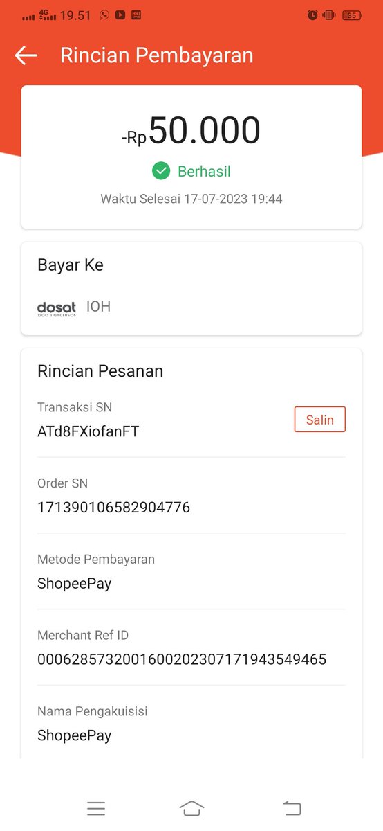 allynputri13's tweet photo. @IndosatCare halo saya pelanggan nomer 085732001600, saya membeli paket intrnet di MyIM3 dengan metode pmbyaran shopeepay, saldo shopeepay sudah berhasil terpotong, tapi transaksi pembelian paketnya gagal. Tlong dibantu mngemblikan saldo shopeepay saya 🙏 https://t.co/ZBi0d7My2y