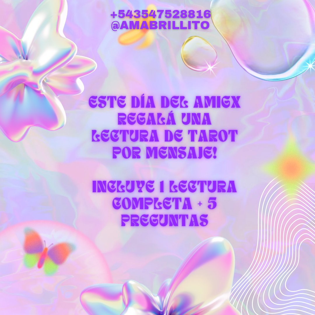 amabrillito's tweet photo. amiguis regalen una lectura para el día del amigx!!!

info x dm, no me tengan miedo que no muerdo ahre

me pueden hablar por acá o whatsapp<3

#tarot https://t.co/oSEa2v7Alj