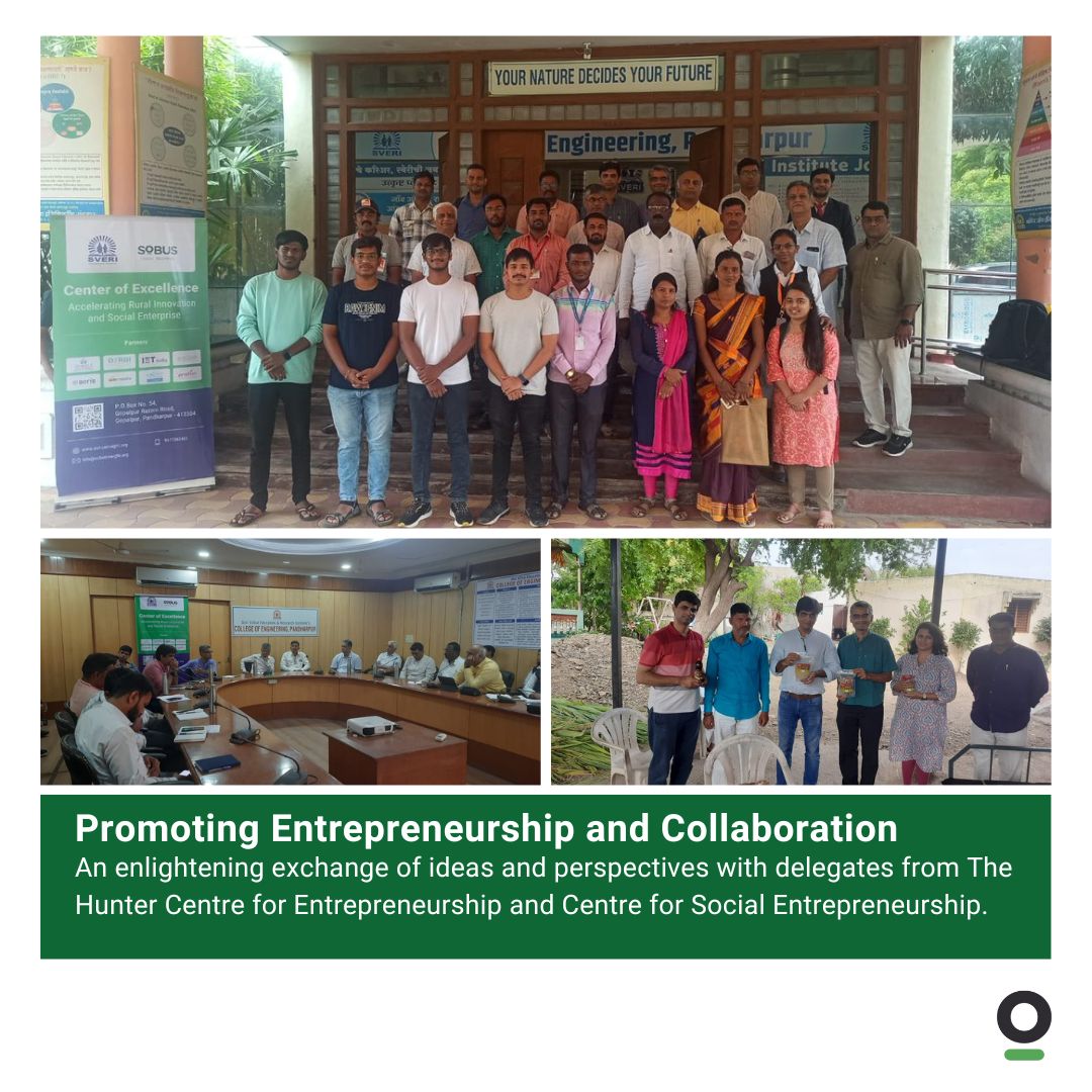 The Hunter Centre for Entrepreneurship @UniStrathclyde and Centre for Social Entrepreneurship @TISSMumbai visited SVERI's Sobus CoE in Pandharpur. Joined by local entrepreneurs, gov  officials, & NGO reps, we discussed empowering initiatives for MSMEs and grassroots women.