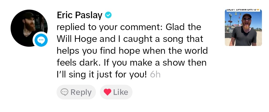 amberress's tweet photo. Stop it.....I'm not geeking you are!!! For those who don't know Eric is one if the writers of #mysong my lifeline that my @EliYoungBand boys grabbed it and ran it to the top. #speechless #amazing #evenifitbreaksyourheart #ericpaslay #willhoge #eliyoungband https://t.co/eq4y7lQ2cB