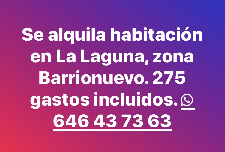 Atención: se alquilan habitaciones en La Laguna. Tenerife
