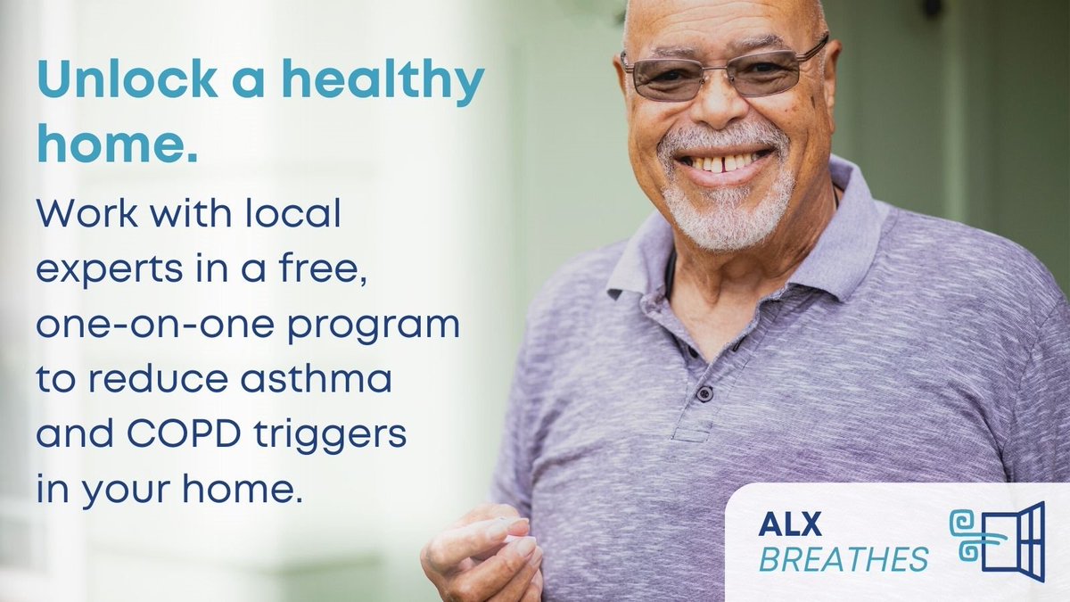 Do you or your loved ones experience asthma or chronic obstructive pulmonary disease (COPD) flare ups at home? 

Enroll in ALX Breathes, a free one-on-one program from the Alexandria Health Department to reduce triggers like mold, dust, and pests: https://t.co/qLnXy2ZqsL https://t.co/fRLN5TOpoU