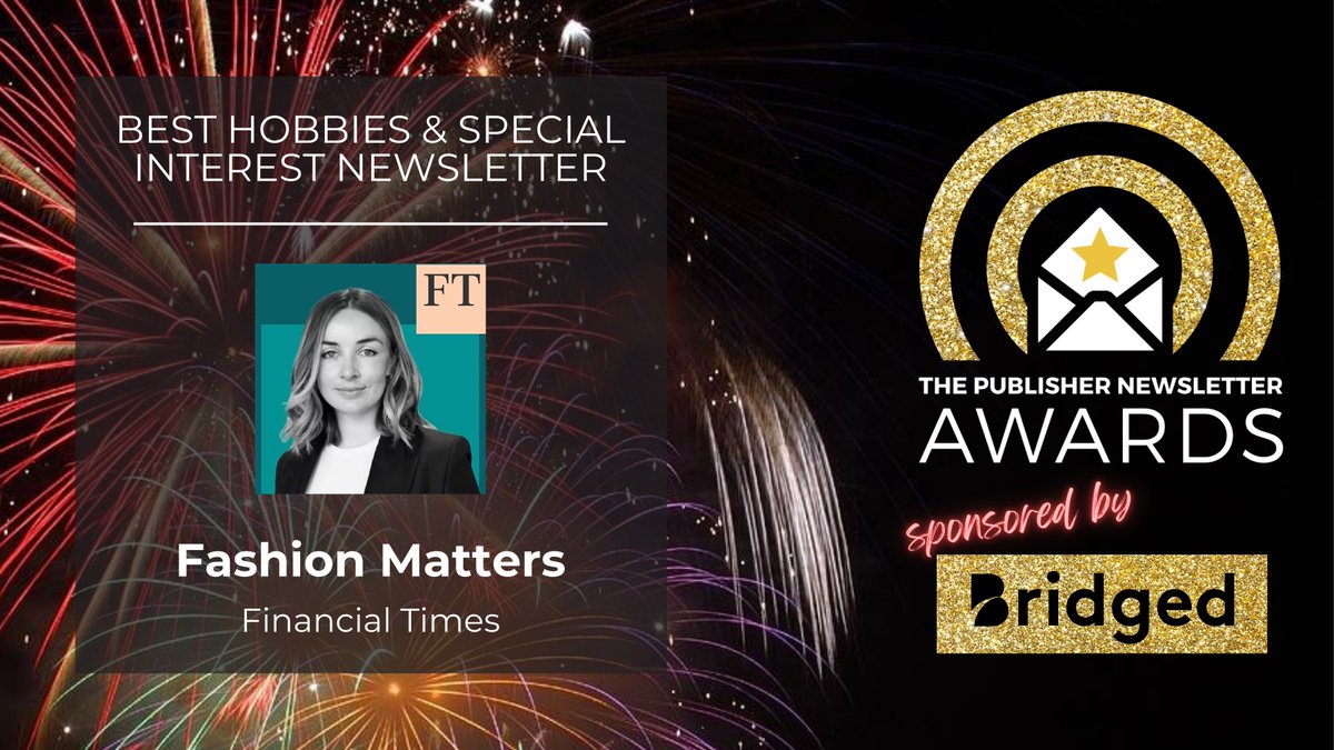 Congratulations @FinancialTimes for winning Best Hobbies & Special Interest Newsletter! #pubnewsletters