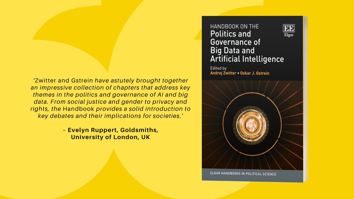 💡Out now: Handbook on the #Politics and #Governance of #BigData and #ArtificialIntelligence by <a href="/Andrej_Zwitter/">Andrej Zwitter</a> and <a href="/OskarGstrein/">OJ Gstrein</a> 💡

Read the Handbook's Introduction for 🆓 here: doi.org/10.4337/978180…