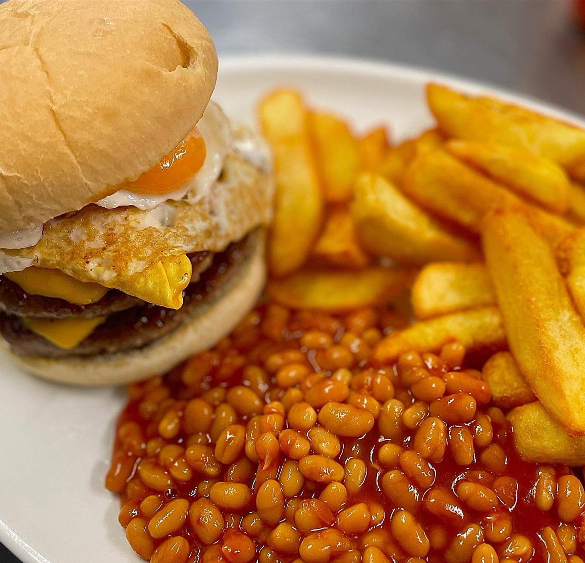 Dinner with Beans on Twitter "Egg Burger, Chips and Beans"
