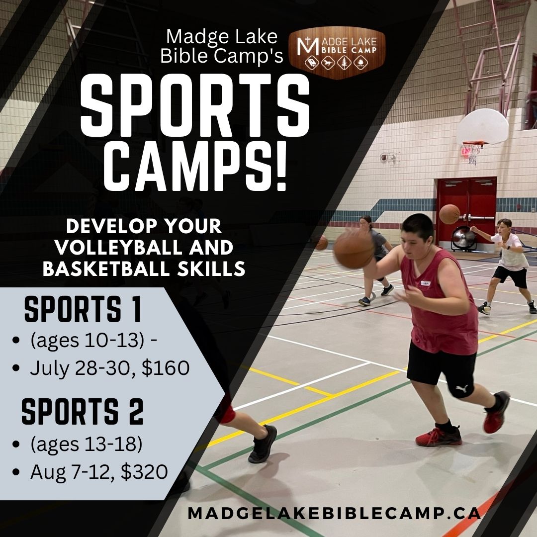 Sports Camps are just around the corner! Register today at madgelakebiblecamp.ca!

#mlbc2023 #sportscamp #volleyballcamp #basketballcamp