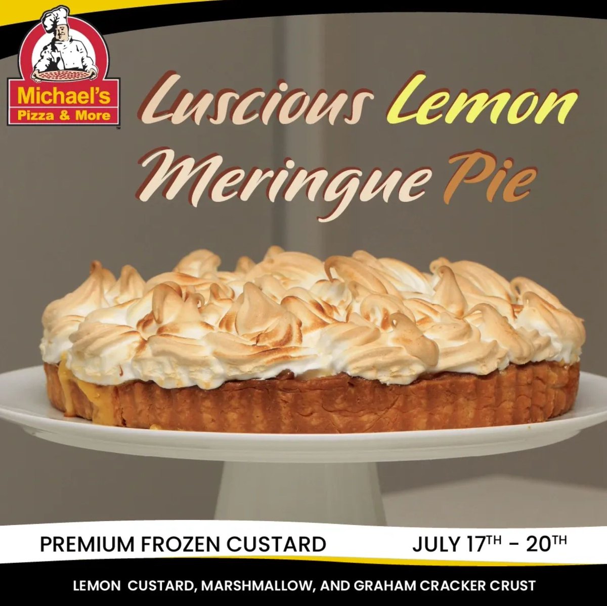 MichaelsPizzaTN's tweet photo. We've got a favorite summer treat in frozen custard form. Try our Luscious Lemon Meringue flavor! We also have 10 additional flavors to try as well. Stop by soon! #MichaelsPizzaAndMore
https://t.co/o4GAN46OJZ https://t.co/sVChu0V0gL