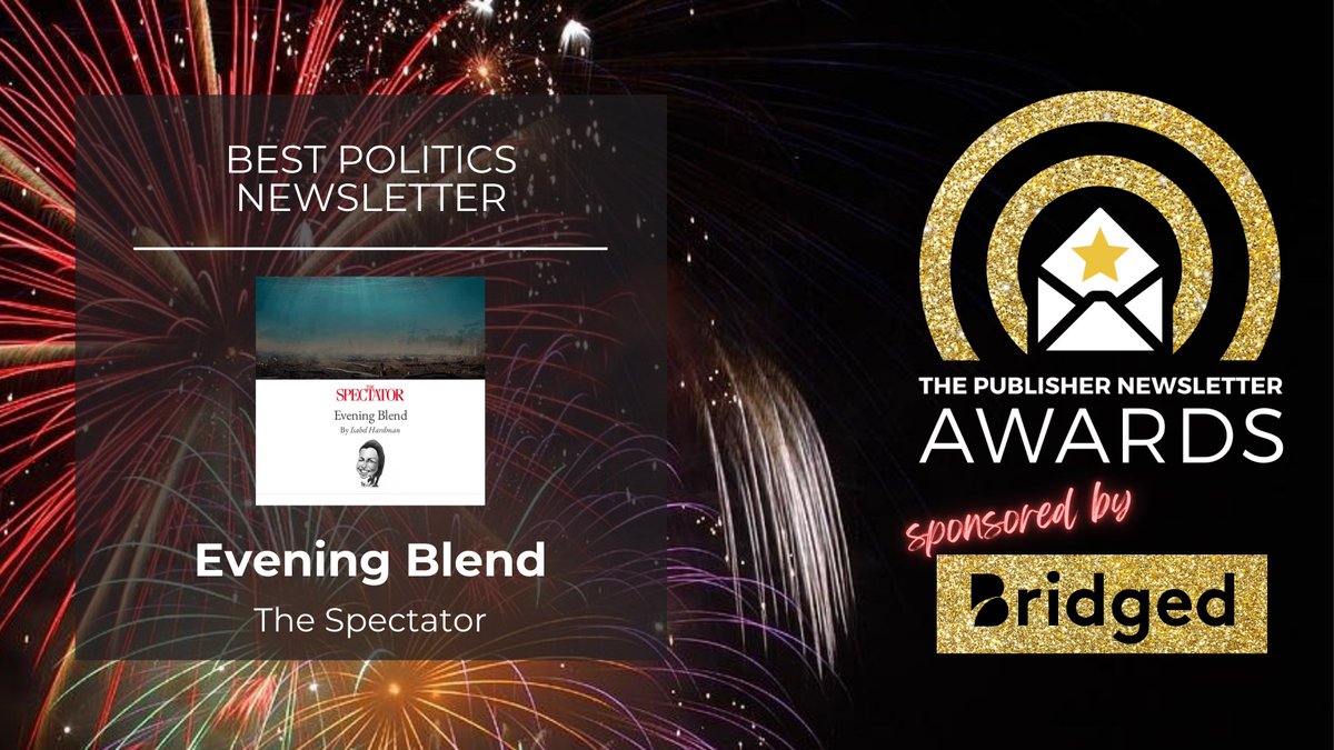 Congratulations @spectator for winning the Best Politics Newsletter Award! #pubnewsletters