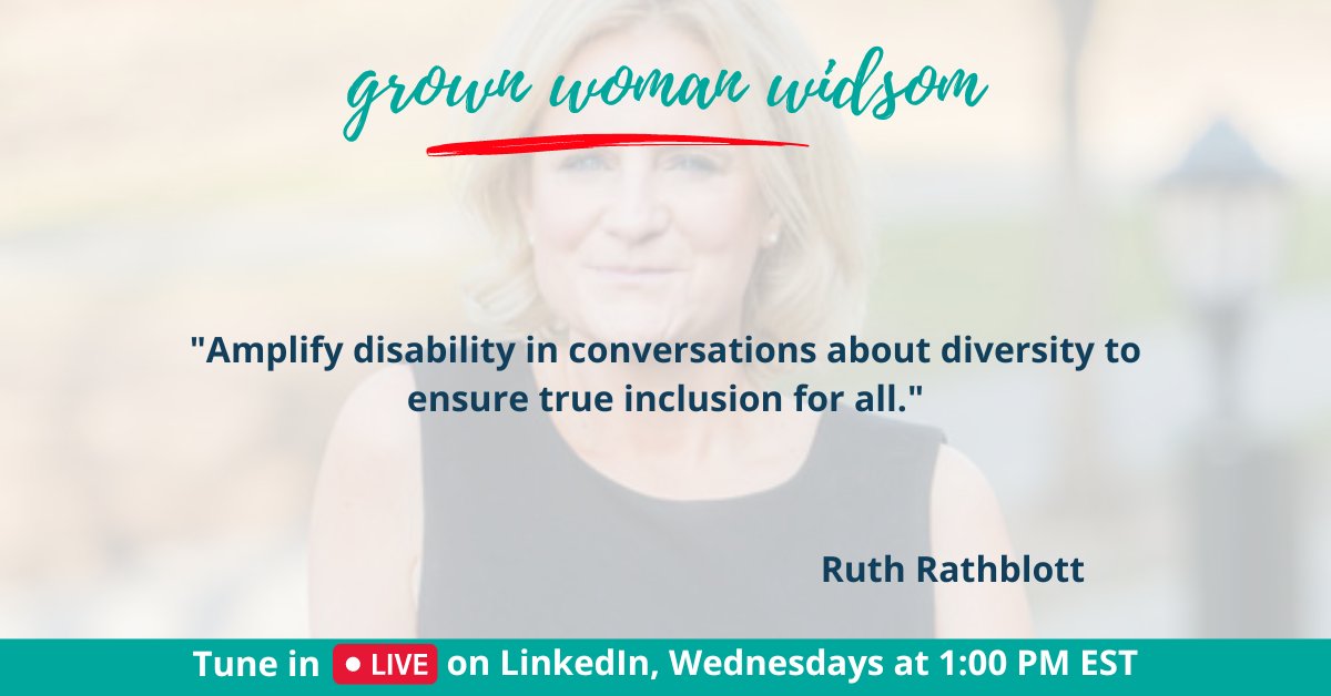 LivingGrownLife's tweet photo. "📣Let's turn up the volume!💪 Join me in amplifying disability in conversations about diversity for a more inclusive 🌍! Thank you @ruthrath for the powerful reminder. Check out Ruth'sperspective on #GrownWomanWednesday episode 👉 https://t.co/Vpd1qvLJ1h #DisabilityAwareness https://t.co/ocSt7etyZt