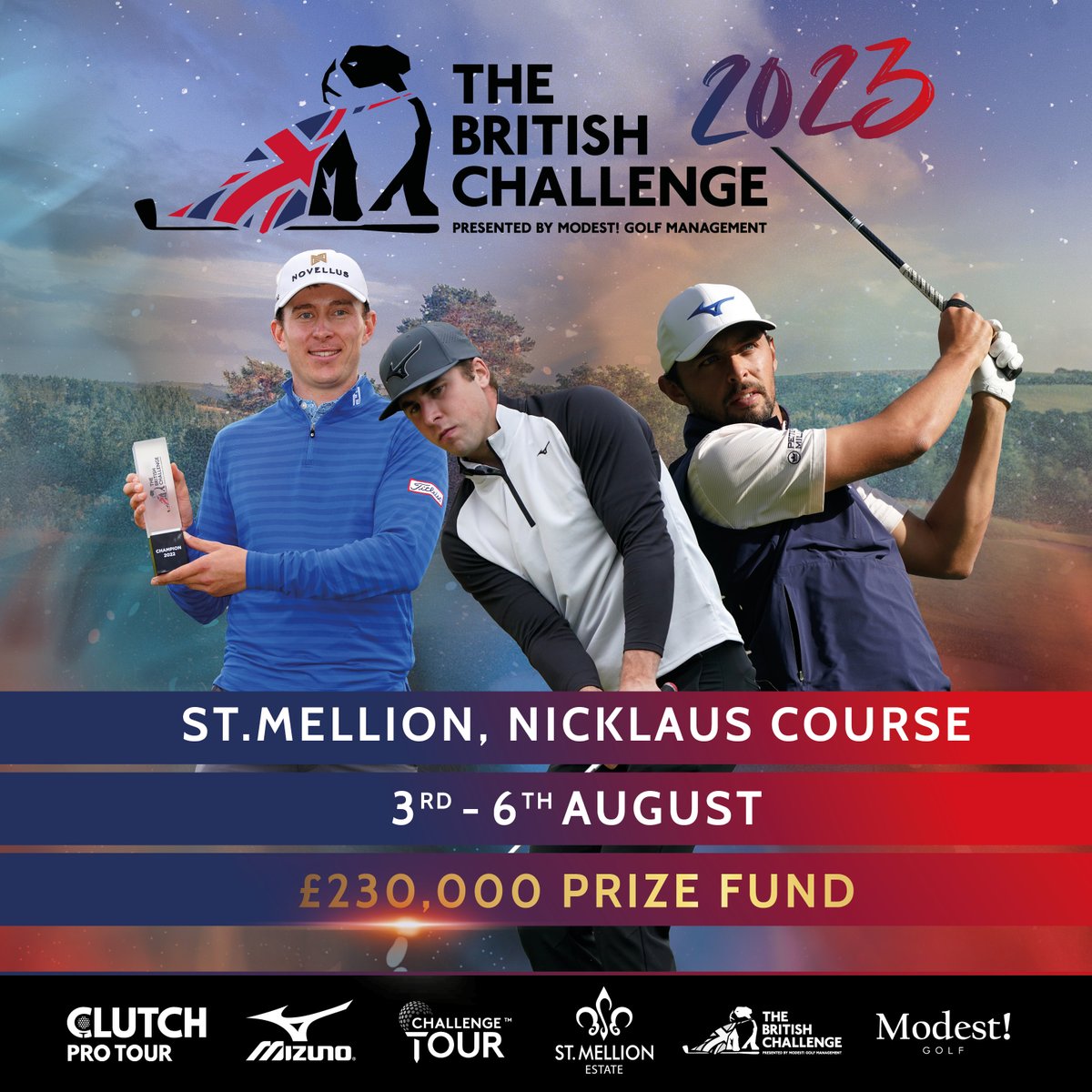 Just over 2 weeks to go! ⛳
European Tour 'British Challenge' 3rd ~ 6th August 2023
Come &amp; watch some of Europe's finest golfing talent take on Jack’s legacy 
Book your FREE tickets st-mellion.co.uk/en/british-cha…
<a href="/challengetour/">Challenge Tour</a> @mizunogolfeurope @modestgolfofficial
#britishchallenge