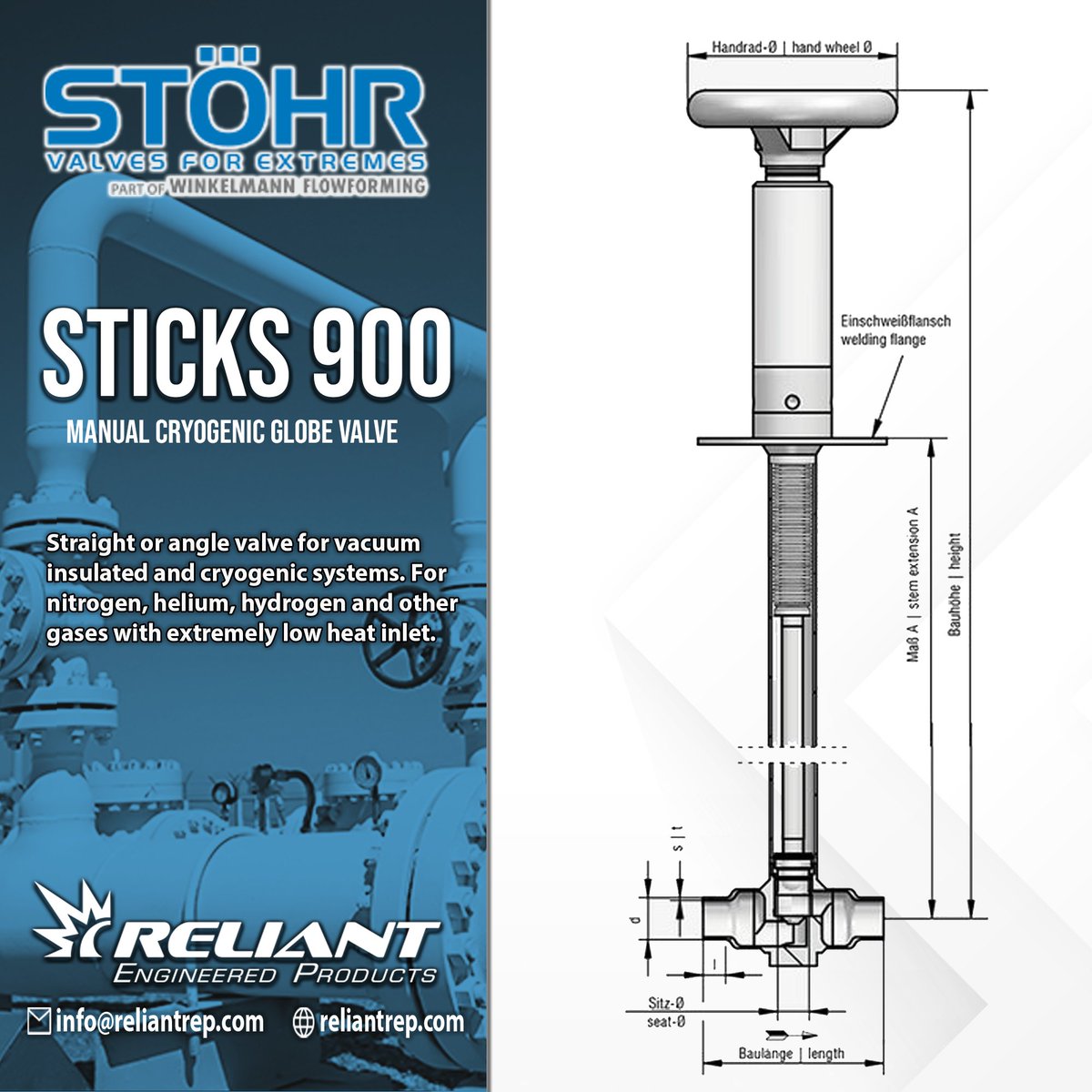 STOHR ARMATUREN offers manual cryogenic globe control valves for reliable low-temperature applications. #StohrArmaturen #CryogenicGlobeValve #ManualCryogenicValve #LowTemperature #ValveSolutions #ReliablePerformance