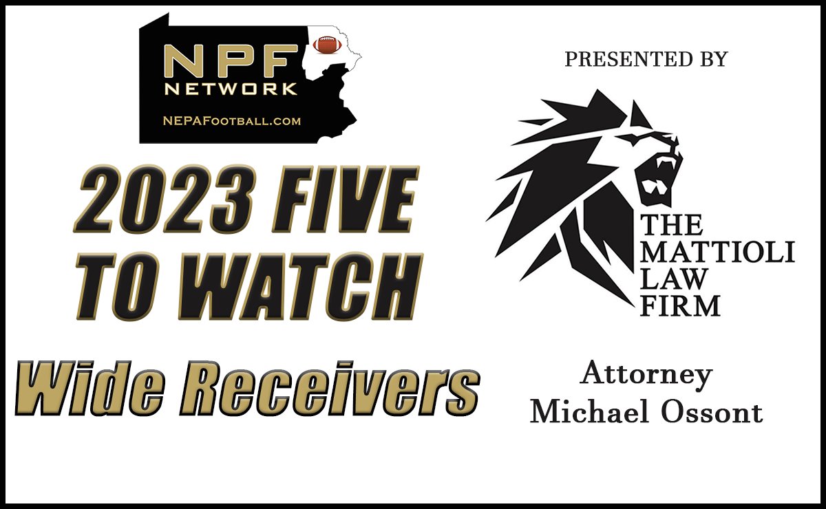 2023 Five To Watch presented by Attorney Michael Ossont - Wide Receivers nepafootball.com/2023-five-to-w… <a href="/DunmoreBucksAD/">Dunmore Athletics</a> <a href="/AHCometsFB/">Abington Heights Football</a> <a href="/vikingssportspa/">ad riverside</a> <a href="/dvwarriorfb/">Warrior Football</a> <a href="/LHSChiefs/">Lakeland Jr. Sr. High School Chiefs Football</a> <a href="/WWCatsFootball/">WWCatsFootball</a>