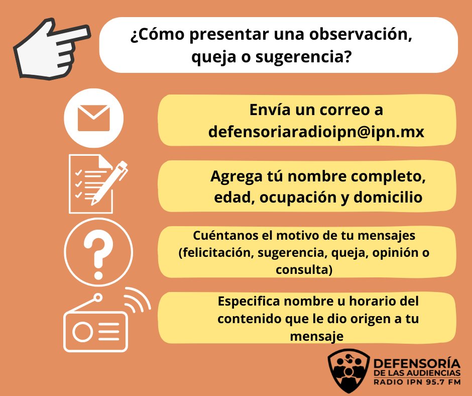 Defensoría de las Audiencias Radio IPN 95.7 FM tweet media