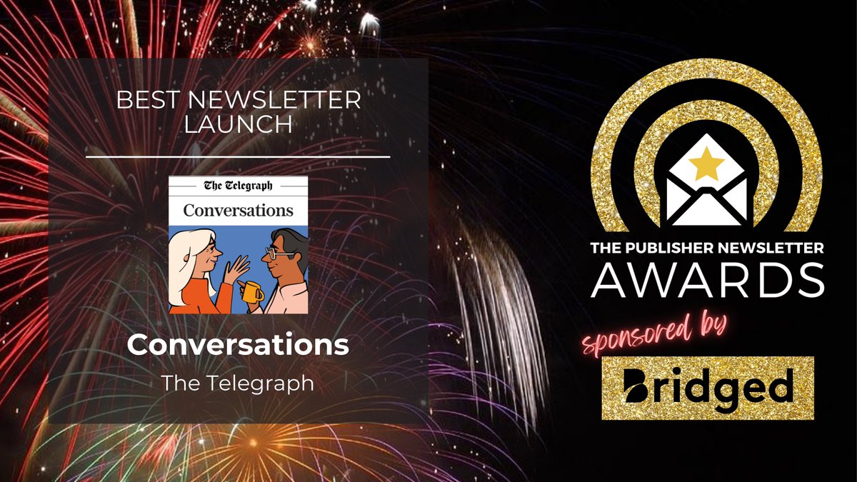 It's the @Telegraph taking home Best Newsletter Launch for the Conversations newsletter - congratulations! #pubnewsletters