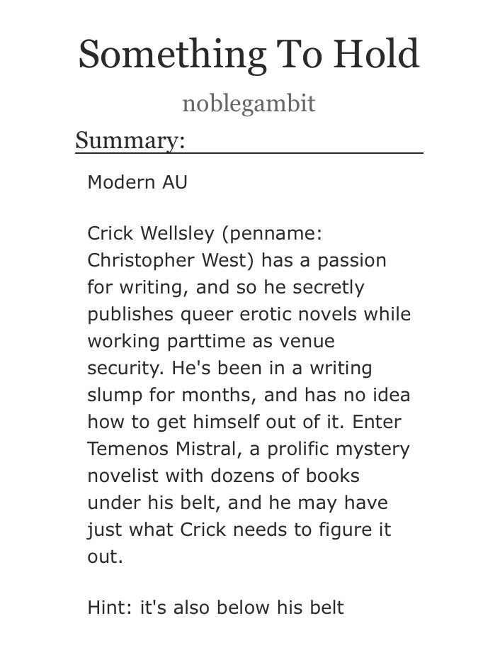 noblegambit's tweet photo. Chapter 1 of my two-shot nsfw #crimenos #knightlight #クリテメ Modern AU 現パロ Novelist AU! Link in the replies, I hope you enjoy! Part 2 coming soon https://t.co/nrs5ZeNTRl