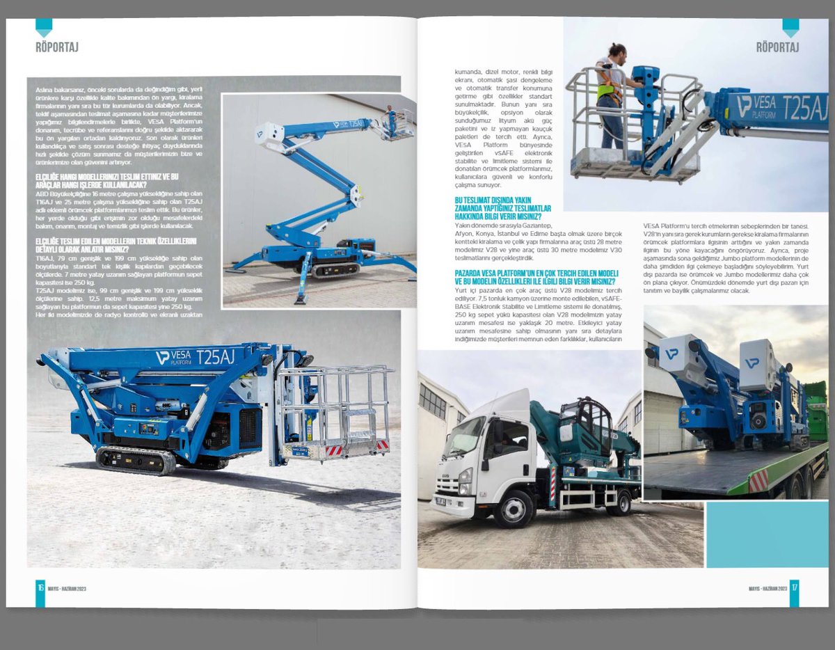 [TR] ABD Büyükelçiliğine yaptığımız örümcek platform teslimatlarının haberini ve Vesa Platform hakkındaki gelişmeleri @platformderdergisi 34. sayısındaki röportaj bölümünde bulabilirsiniz. 

Haber linki; lnkd.in/d_zbMv9j