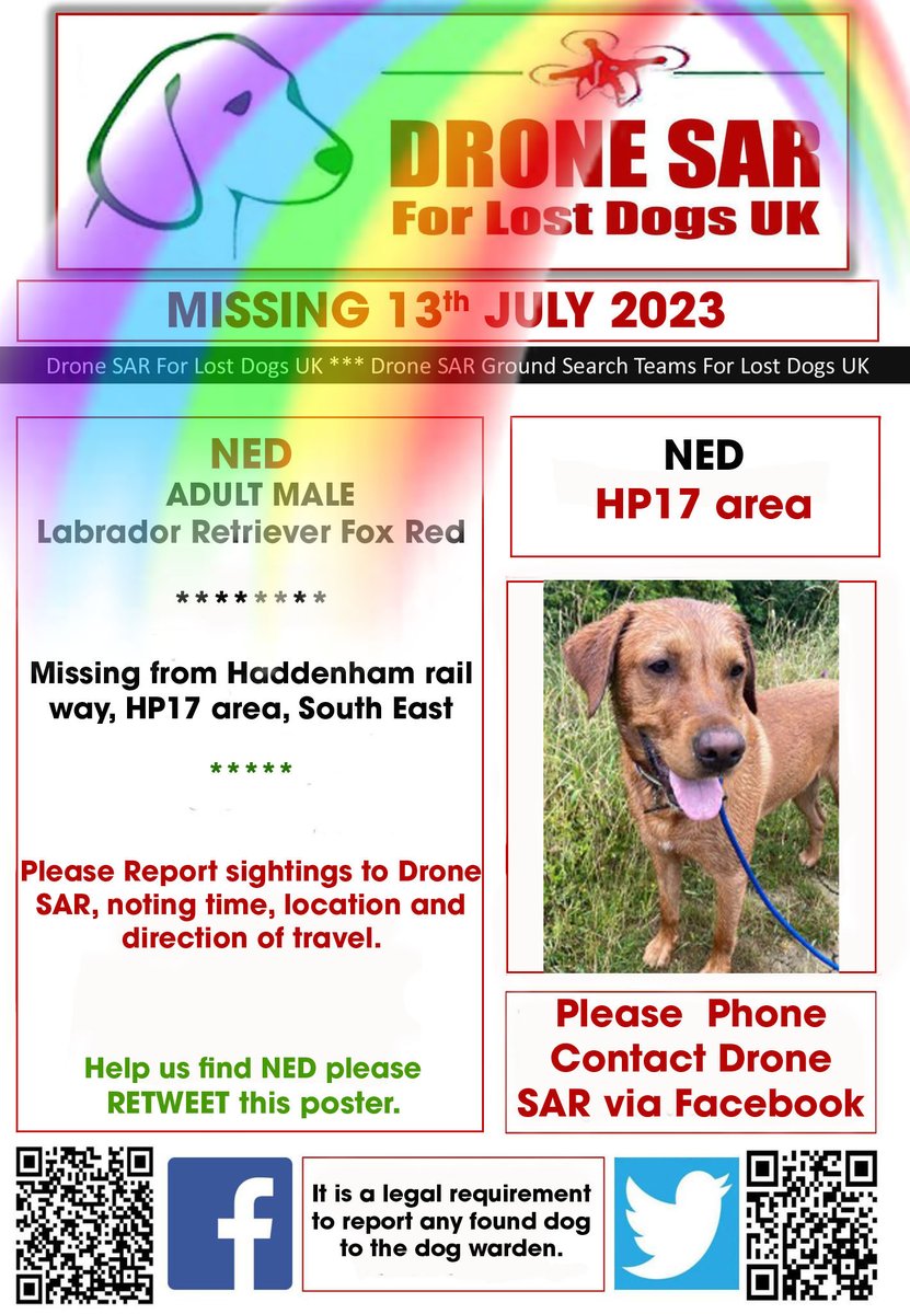 sar_dogs's tweet photo. #RIPNED Sadly NED didn't make it back home, our hearts and thoughts go out to his family at this sad time 😢 #RIP #RainbowBridge #DroneSAR https://t.co/9tDNuU2D4U